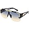 Pack of 12 Unique Futuristic Gold Accented Shield Sunglasses