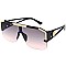 Pack of 12 Unique Futuristic Gold Accented Shield Sunglasses