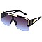 Pack of 12 Unique Futuristic Gold Accented Shield Sunglasses