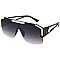 Pack of 12 Unique Futuristic Gold Accented Shield Sunglasses