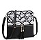 TWO TONE DESIGNER SNAKE PRINT CROSSBODY BAG