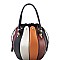 Color Block Ball-Shaped Drawstring 2-Way Satchel