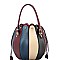 Color Block Ball-Shaped Drawstring 2-Way Satchel