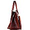 OVERSIZED PADLOCK ACCENT OSTRICH PRINT SATCHEL SET