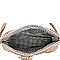Ostrich Embossed Mid-Zip Tasseled Sling Bag