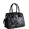 2-Way Medium Snake Print Padlock Accent Satchel
