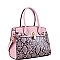 2-Way Medium Snake Print Padlock Accent Satchel