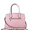 2-Way Medium Snake Print Padlock Accent Satchel