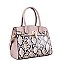 2-Way Medium Snake Print Padlock Accent Satchel