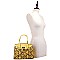 2-Way Medium Snake Print Padlock Accent Satchel
