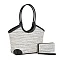 wholesale Two Tone Design Satchel - Tote Set + Wallet
