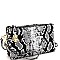 3-Compartment Multi-Color Snake Print Push-Lock Cross Body