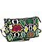 3-Compartment Multi-Color Snake Print Push-Lock Cross Body