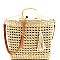 NATURAL STRAW BAMBOO SATCHEL