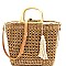 NATURAL STRAW BAMBOO SATCHEL