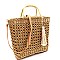 NATURAL STRAW BAMBOO SATCHEL