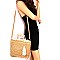 NATURAL STRAW BAMBOO SATCHEL