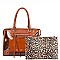 2 IN 1 CLEAR SEE THROUGH SATCHEL WITH LEOPARD POUCH