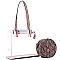 2 in 1 Transparent Clear Tote with Snake Print Cross Body