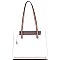 2 in 1 Transparent Clear Tote with Snake Print Cross Body