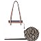 2 in 1 Transparent Clear Tote with Snake Print Cross Body