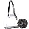 2 in 1 Transparent Clear Tote with Snake Print Cross Body