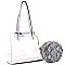 2 in 1 Transparent Clear Tote with Snake Print Cross Body