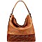 2-Way Metallic Laser-Cut Brush Painted Woven Hobo