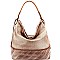 2-Way Metallic Laser-Cut Brush Painted Woven Hobo
