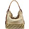 2-Way Metallic Laser-Cut Brush Painted Woven Hobo