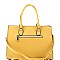 2-Way Structured Lizard Pattern Satchel Wallet SET