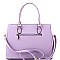 2-Way Structured Snake Print Patent Trim Satchel