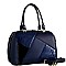2-Way Crocodile Color Block Patchwork Boston Satchel