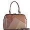 2-Way Crocodile Color Block Patchwork Boston Satchel