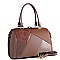 2-Way Crocodile Color Block Patchwork Boston Satchel