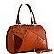 2-Way Crocodile Color Block Patchwork Boston Satchel