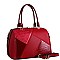 2-Way Crocodile Color Block Patchwork Boston Satchel