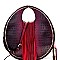 Ostrich Print Embossed Fringed Round Boutique Satchel Wallet SET