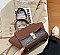 SUEDE SIDES CROC PRINT PUCH LOCK SATCHEL