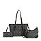 BLACK Monogram Tote Handbag Cross-body Wallet Set