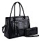 2- in-1 CROCODILE SATCHEL WALLET SET WITH TASSEL