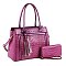 2- in-1 CROCODILE SATCHEL WALLET SET WITH TASSEL