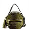 Ostrich Embossed Round Shoulder Bag MH-L0198