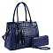2- in-1 CROCODILE SATCHEL WALLET SET WITH TASSEL