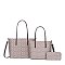 3-in-1 Oval Flower Printed Shopper Set coffee