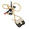 Handbag & Lip Stick Shape Rhinetone Charm Keychain