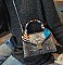 CROCODILE PRINT BUCKLED SCARFED CROSSBODY BAG