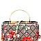 Trendy Checkered Flower Metal Handle Smartphone-Friendly Cross Body Wallet MH-WTG300F