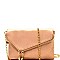 Handhold Flap Double Zipper Clutch
