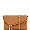 Handhold Flap Double Zipper Clutch